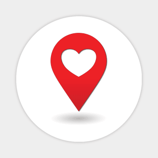 Heart Location Icon - light background Magnet